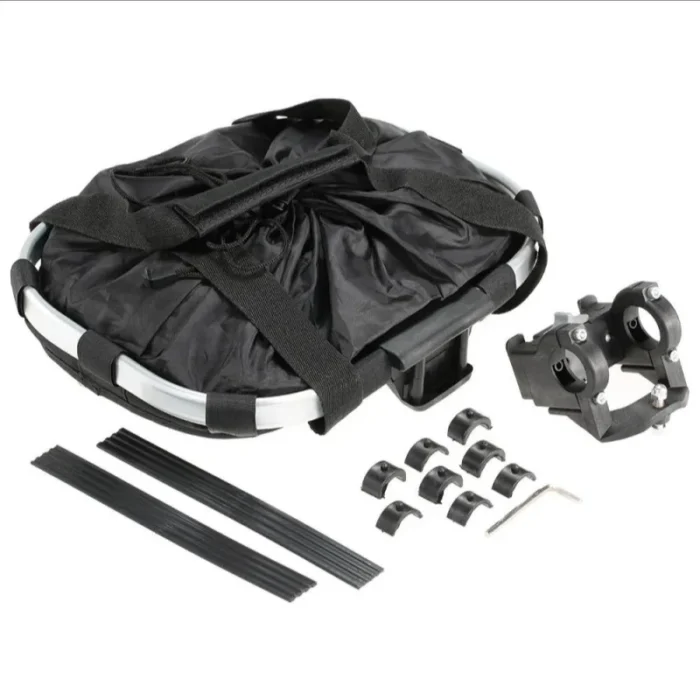 kf-S3289bf71f6f040ed9e0097c401e0a28dm Bicycle Front Basket Bike Small Pet Dog Carry Pouch 2in1 Detachable MTB Cycling Handlebar Tube Hanging Fold Baggage Bag 5KG Load - Image 4