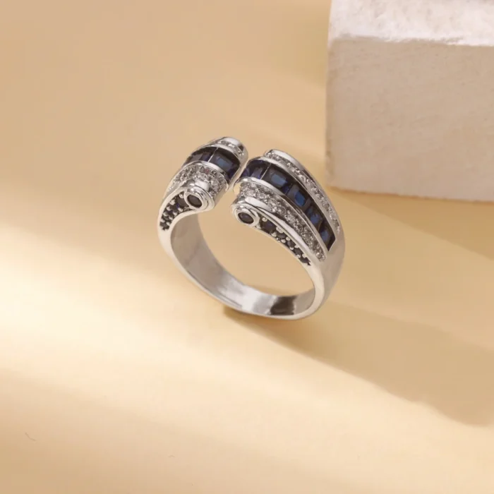 kf-S33e075f1d3de4ab1b86610a6916946463 Gothic Stainless Steel Opening Finger Rings for Women Vintage Geometric Adjustable Finger Ring Trendy Punk Jewelry Gifts - Image 3