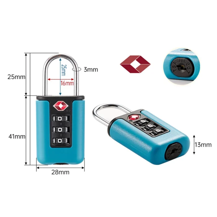 kf-S35c6678de31f48298db40bb5c068c7c9Z Customs Code Lock for Travel Luggage Password Changeable Black Lock Contrast Design Padlock 3 Digit Combination Lock - Image 5