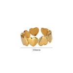 Heart Rings For Women Gold Color Stainless Steel Heart Opening Ring Wedding Aesthetic Accessories Party Jewelry Gift BFF anillos - Image 5
