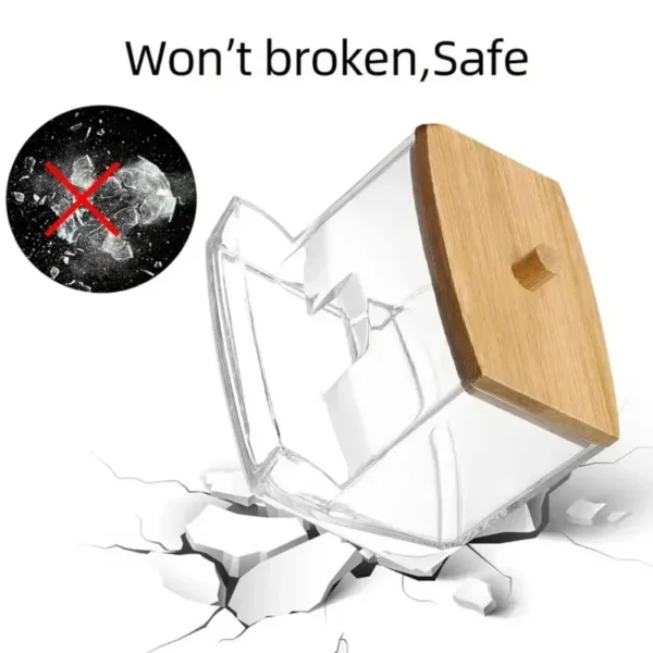 Acrylic Cotton Swab Storage Box, Transparent Makeup Organizer for Bathroom & Bedroom, 1 Piece Cotton Swab Holder - Image 4