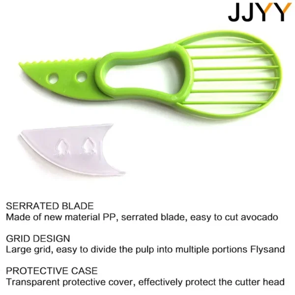 JJYY 3 In 1 Avocado Slicer Shea Corer Butter Fruit Peeler Cutter Pulp Separator Plastic Knife Kitchen Vegetable Tools - Image 5