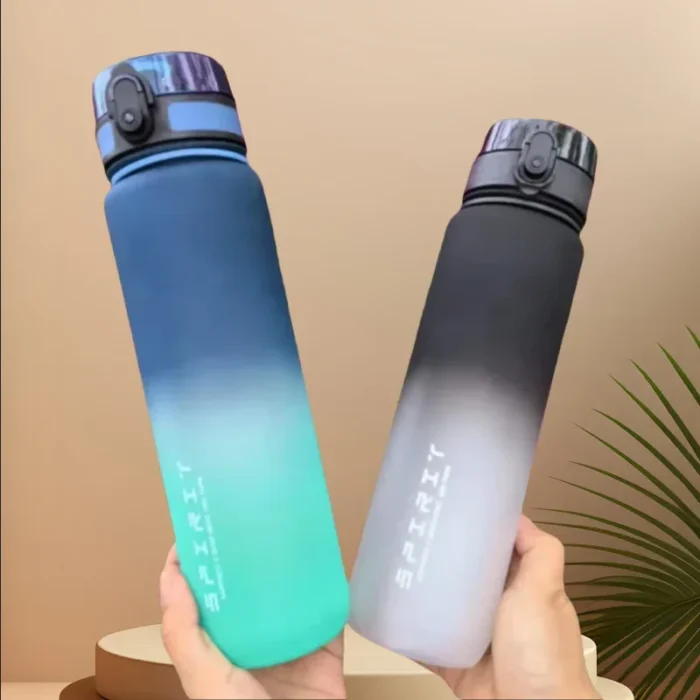 500ML/650ML/1000ML Large Capacity Sports Bottle Motivational Leak Proof Portable Reusable Plastic Cups Outdoor Travel Gym Jugs - Image 1