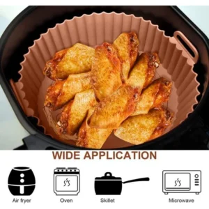 Reusable Silicone Air Fryer Liners, Non-Stick Food-Safe Silicone Pot & Basket Accessories for Air Fryers