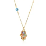 Turkish Hamsa Evil Eye Necklaces For Women Stainless Steel Gold Color Charm Choker Neckalce Christmas Jewelry Accessories Gift - Image 6