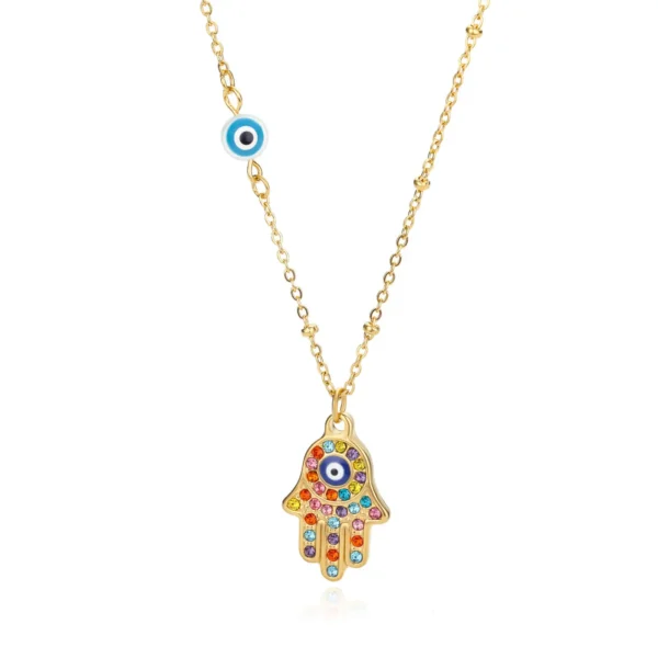 Turkish Hamsa Evil Eye Necklaces For Women Stainless Steel Gold Color Charm Choker Neckalce Christmas Jewelry Accessories Gift - Image 6