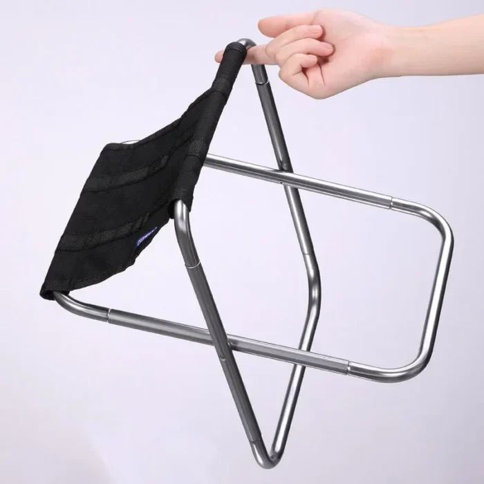 Lightweight Aluminum Alloy Portable Folding Stool Compact Foldable Chair for Outdoor Camping Fishing Travel Commuting Sports - Image 5
