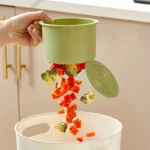 Hanging Sink Basket Button Drain Storage Split Filter Basket 1 Second Install for Kitchen Bathroom Space Saving Durable Plastic - Image 3
