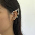 1Pair Goth Punk Fairy Elf Ear Cuff Earrings for Women Trendy Vintage Piercing Clip Earring Halloween Jewelry Accessories Gift - Image 2