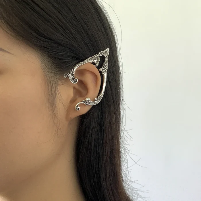 kf-S3ae42d97d867493eab70d8ca0384b1a2d 1Pair Goth Punk Fairy Elf Ear Cuff Earrings for Women Trendy Vintage Piercing Clip Earring Halloween Jewelry Accessories Gift - Image 2
