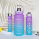 3Pcs Gradient Plastic Cup Set Large Capacity Sports Water Bottle Outdoor Travel Gym Fitness Jugs Student Portable Cup WIth Straw - Image 5