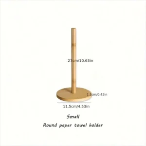 1pc Wooden Paper Towel Dispenser Holder, Freestanding Paper Towel Roll Stand, Tissue Rack For Kitchen & Dining Room