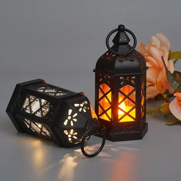 Retro Desktop LED Lamp, Creative Hexagonal Wind Lamp, Portable Candle & Horse Lamp, Atmosphere Decoration Gift - Image 2