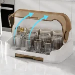 Portable Baby Bottle Drying Rack & Organizer - Dustproof Storage Container with Removable Drip Tray, Hygienic Feeding Accessorie - Image 2