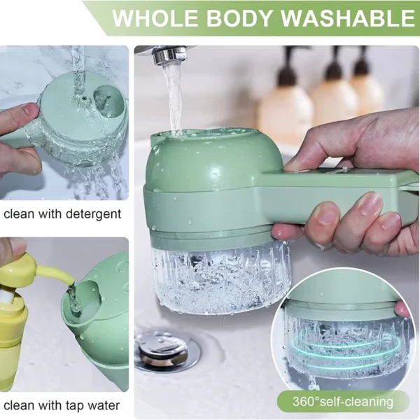 Multifunctional Electric Vegetable Chopper, Convenient Gadget for Home Kitchen, Fruit, Vegetable and Meat Chopping Tools - Image 4