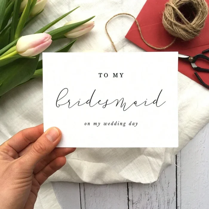 kf-S3d5d66ba93714de9a0cf354759e5d4681-1 To My Bridesmaid on My Wedding Day Card,To My Maid of Honour Card, To My Wedding Party Card, Wedding Day Card Including Envelope - Image 3