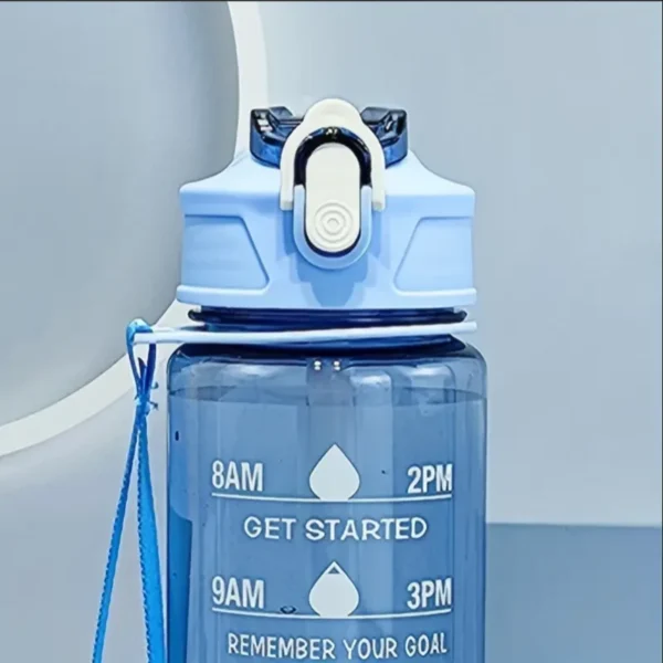 800ml/27oz Large Capacity Sports Water Bottle Leak Proof Plastic Drinking Cup With Time Scale Suitable For Travel Fitness Sports - Image 4