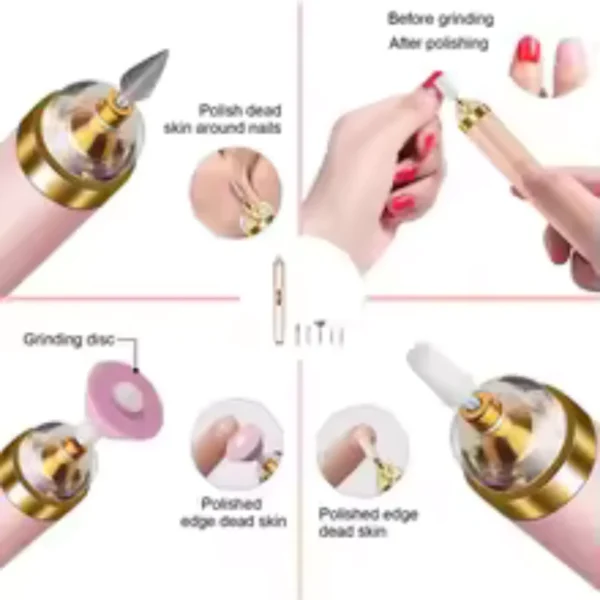 5 in 1 Electric Nail Polish Drill Machine With Light Portable Mini Electric Manicure Art Pen Tools For Gel Remover - Image 6