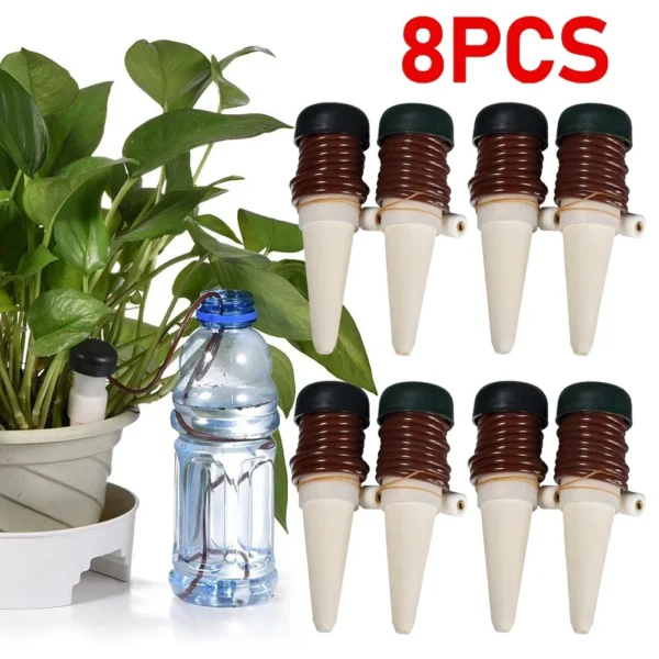 kf-S3ef49aee2a7b4bba8081ab4110ffba6b1 8PCS Self-Watering Drippers, Automatic Deep Root Irrigation Tool for Flower Pots & Bonsai Plants - Image 1