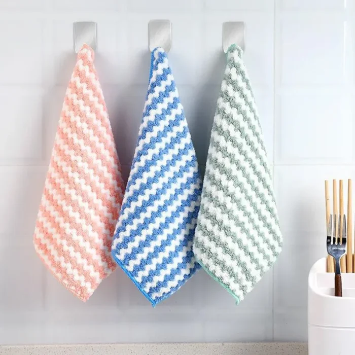kf-S42b3706e95af403193dbce9edc3e9a87I 15pcs Coral Fleece Thickened Dish Cloth Does Not Stick To Oil Kitchen Household Absorbs Water Without Shedding Scouring Pad Rag - Image 6