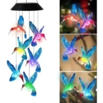 1set Blue Wind Chimes Solar Power Generation for Courtyard and Outdoor Decoration Wind Chimes and Pendants1set Blue Wind Chimes - Image 4