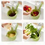 Hanging Sink Basket Button Drain Storage Split Filter Basket 1 Second Install for Kitchen Bathroom Space Saving Durable Plastic - Image 5