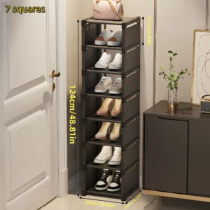 Metal Frame Shoe Rack Multi-Tier Fabric Shelves Space Saving for Sneakers Sandals Entryway Easy Assembly Holiday Storage