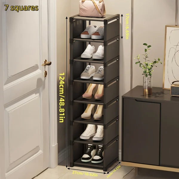 Metal Frame Shoe Rack Multi-Tier Fabric Shelves Space Saving for Sneakers Sandals Entryway Easy Assembly Holiday Storage - Image 4