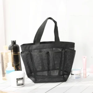 Mesh Beach Bags Tote Bag with 8 Pockets Waterproof Lightweight Foldable Tote Bag Oversized Pool Bag