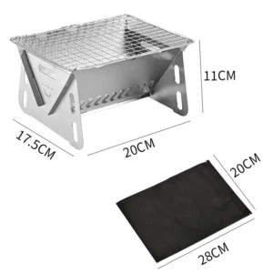 Outdoor Folding Barbecue Stove Stainless Steel Convenient Card Type Firewood Stove Mini Barbecue Rack Household Stove