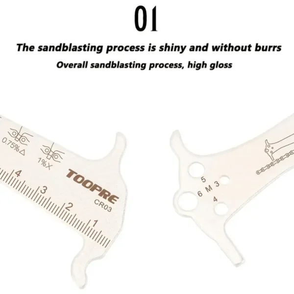 Bicycle Chain Wear Indicator Ruler Repair Tool Stainless Steel Mountain Road Bike Chain Gauge Measurement Checker Screw Diameter - Image 2