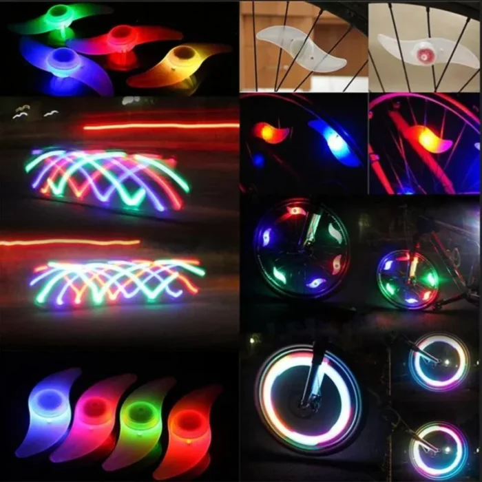 kf-S47e5fe333c2d4aec9418c01bbd03cdb5v Bike Wheel Spoke Light Tire Lights 3 Mode LED Waterproof Bike Safety Warning Easy To Install Bicycle Accessories with Battery - Image 4