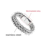 Stainless Steel Braided Double Row Front and Rear Fish Scale Alloy Magnetic Buckle Bracelet with Keel Jewelry New Model - Image 4