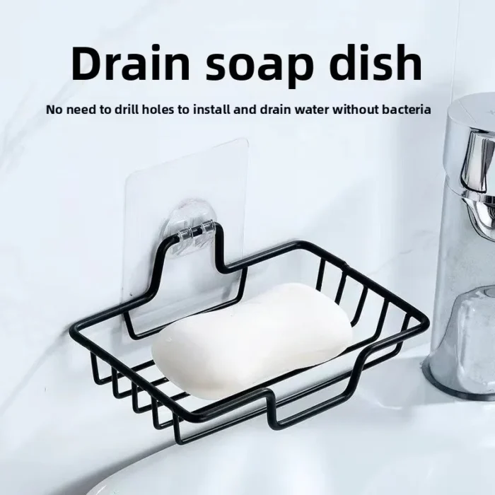 kf-S493c40b93e4c40c28f08d173dbde002ef Stainless Steel Wall Mounted Soap Holder No Drill Hanger for Bathroom Holds 2 Soaps Holiday Gift for Halloween Christmas - Image 2
