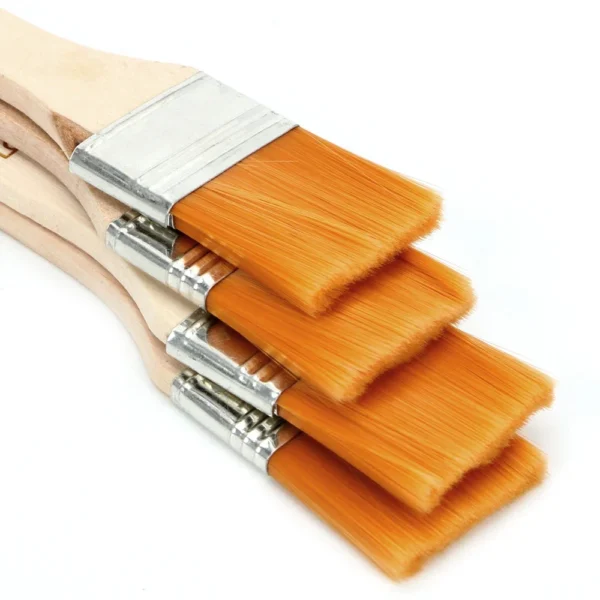 4Pcs/Set Hair Painting Brush Acrylic Paints Nylon Oil Paint Brush Watercolor Paint Drawing Art Supplies Wood Handles - Image 3