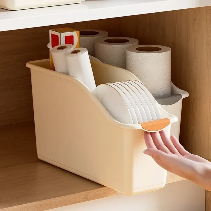 kf-S4a78e6d7085c4862832688e919879fe8b Cabinet Organizer with Wheels Large Storage Bins Adjustable Shelves Narrow Spaces Multi Use Kitchen Home Organization Box - Image 2