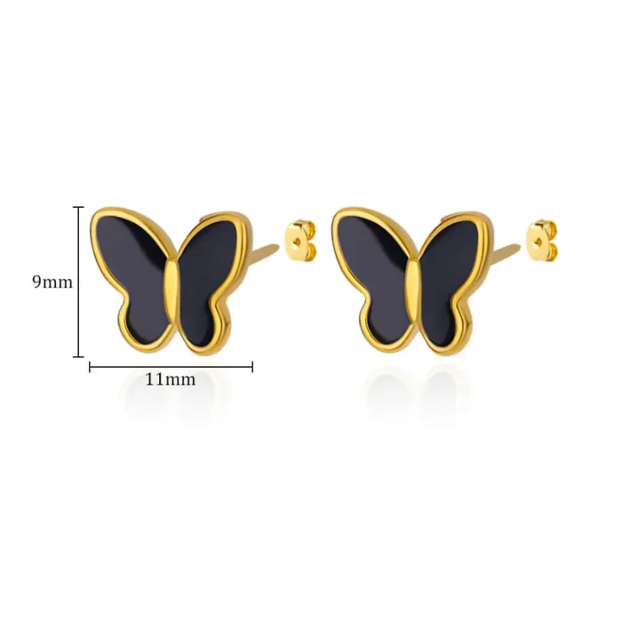 kf-S4a90658698af43099152cf1e0b261a74d Stainless Steel White Butterfly Earrings for Women Elegant Ear Accessories Aesthetic Butterfly Stud Earring Wedding Jewelry Gift - Image 6