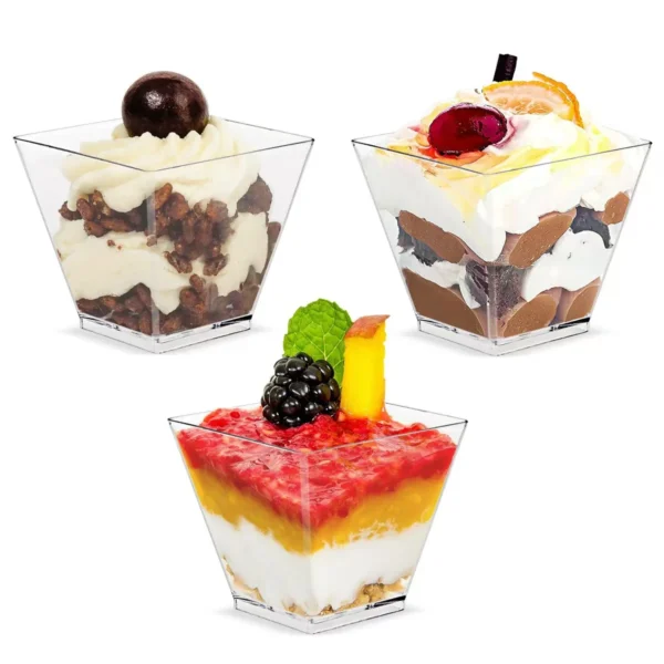 100/50 Reusable Square Mini Cups Plastic Dessert Shooters for Parties Appetizers Halloween Wedding Hand Wash - Image 5