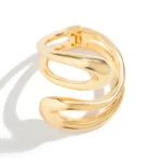 Punk Classic Geometric Twisted Open Bangles for Women Exaggerated Gold Color Heavy Metal Cuff Bracelet Fashion Party Jewelry New - Image 3