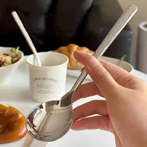 Rust-Resistant Stainless Steel Spoons | Ergonomic Design, Durable, Long-lasting Kitchen Utensils for Korean & Western Cuisine