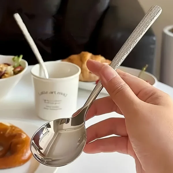 Rust-Resistant Stainless Steel Spoons | Ergonomic Design, Durable, Long-lasting Kitchen Utensils for Korean & Western Cuisine - Image 3