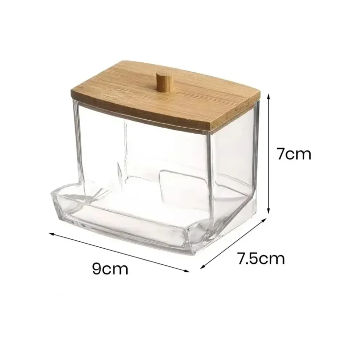kf-S4e2cb79561ba4b25a9571337e6ddce18a Acrylic Cotton Swab Storage Box, Transparent Makeup Organizer for Bathroom & Bedroom, 1 Piece Cotton Swab Holder - Image 6