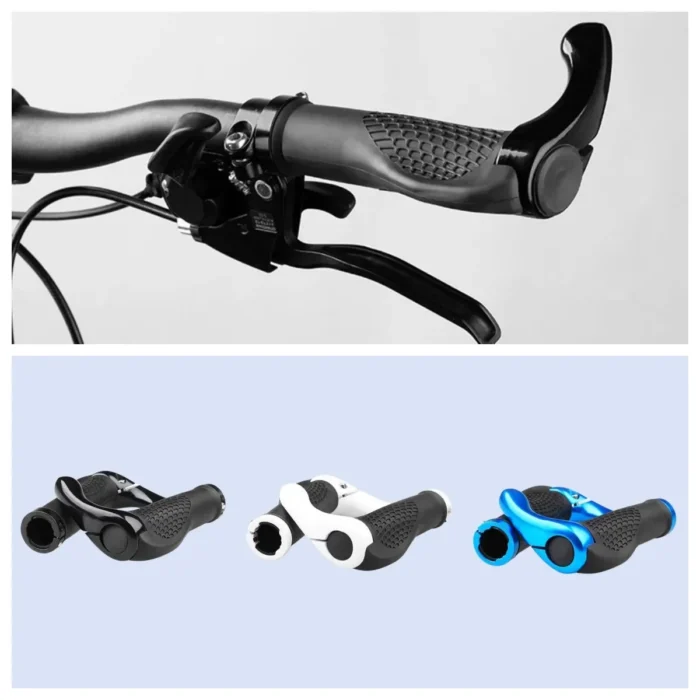 kf-S4e47aab32d1a4444920ee431d3138a3bh Bicycle Handlebar Grip Ergonomic Anti Skid Lock on Handle Cover Aluminum Alloy Rubber Grips MTB Bike Accessories - Image 2
