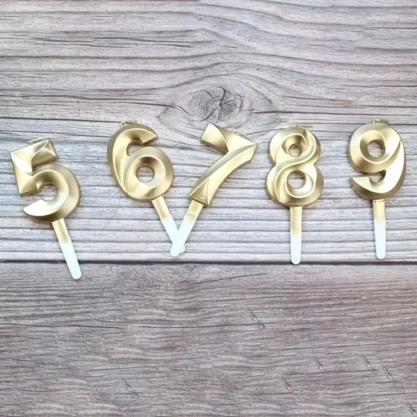 3D Gold Diamond Number Candles Large Birthday Cake Topper Wedding Anniversary Party Decorations for Home Celebration Supplies - Image 2