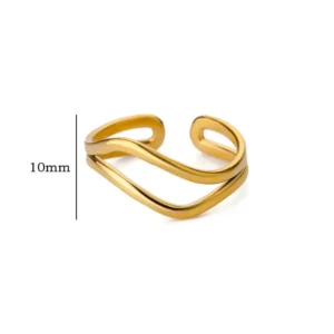 Minimalist Line Stainless Steel Open Rings For Women Gold Color Wedding Aesthetic Ring Designer Jewelry Accessories BFF anillo