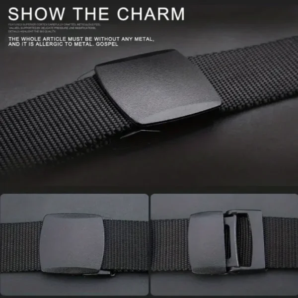 Nylon Military Tactical Men Belt 2 Pack Webbing Canvas Outdoor Web Belt with Plastic Buckle gift for Men - Image 4