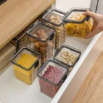 1pc Clear Food Storage Box,Food Storage Container With Lid, Plastic Kitchen And Pantry Organization Canisters - Image 2