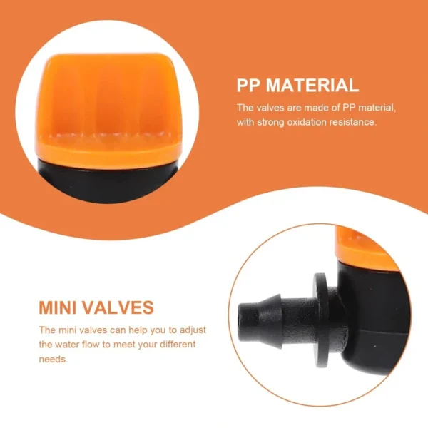 20Pcs Hose Valve Garden Tap Connectors for Drip Irrigation System, 4/7mm Water Flow Control Fittings - Image 3