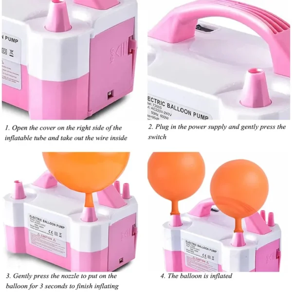 Electric Balloon Inflator Balloon Inflator Pump Can Inflate Two At The Same Time Has Two Modes Good For Decorating The Room - Image 3