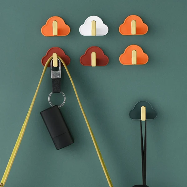 4pcs Punch Free Wall Hook, Cloud Shaped Wall Mounted Hook For Home - Image 2
